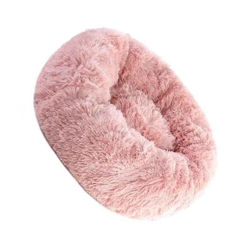 CAMA PELUDA MASCOTA ULTRA SUAVE GATO PERRO 50X8X50 CM ROSA - 2