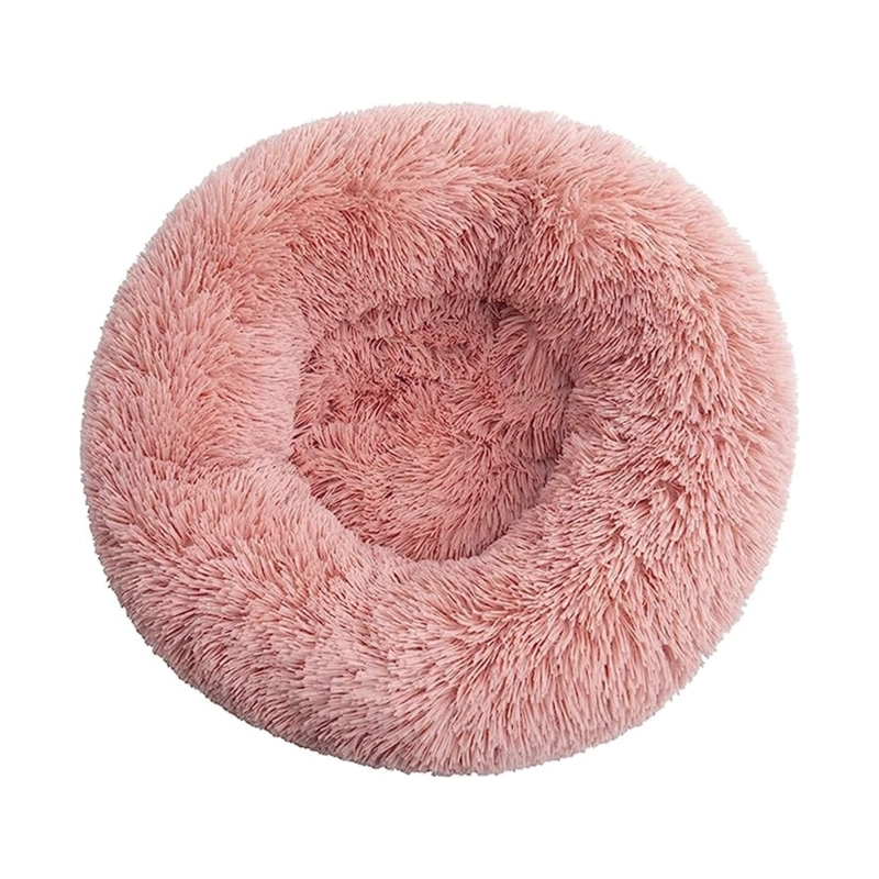 CAMA PELUDA MASCOTA ULTRA SUAVE GATO PERRO 50X8X50 CM ROSA - 3