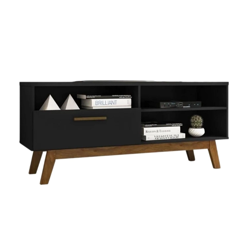 ESTANTE RACK PALADIO TV 55 136X59X38 CM NEGRO - 1