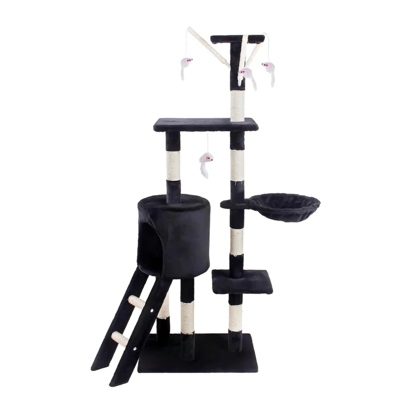 RASCADOR CAMA TORRE MASCOTA GATO 45X1.48X1 MTS NEGRO - 1