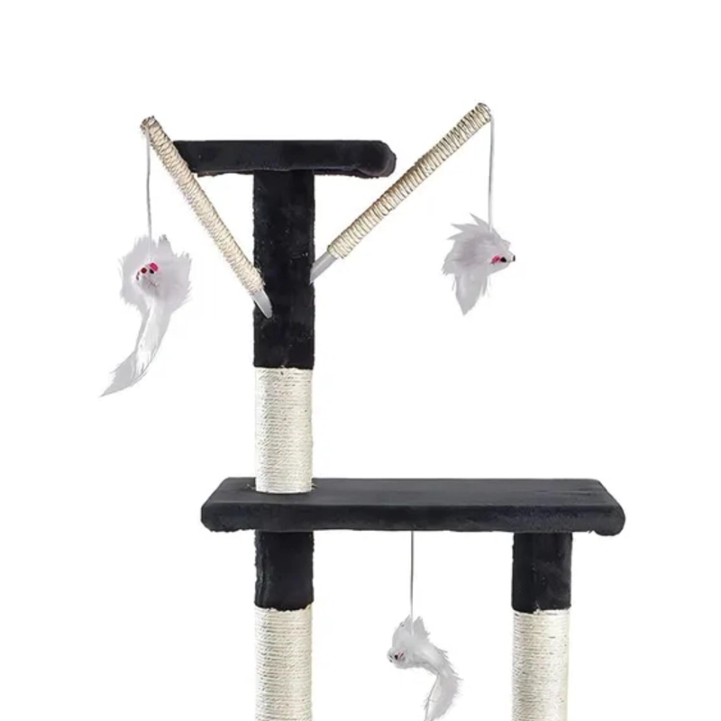 RASCADOR CAMA TORRE MASCOTA GATO 45X1.48X1 MTS NEGRO - 2