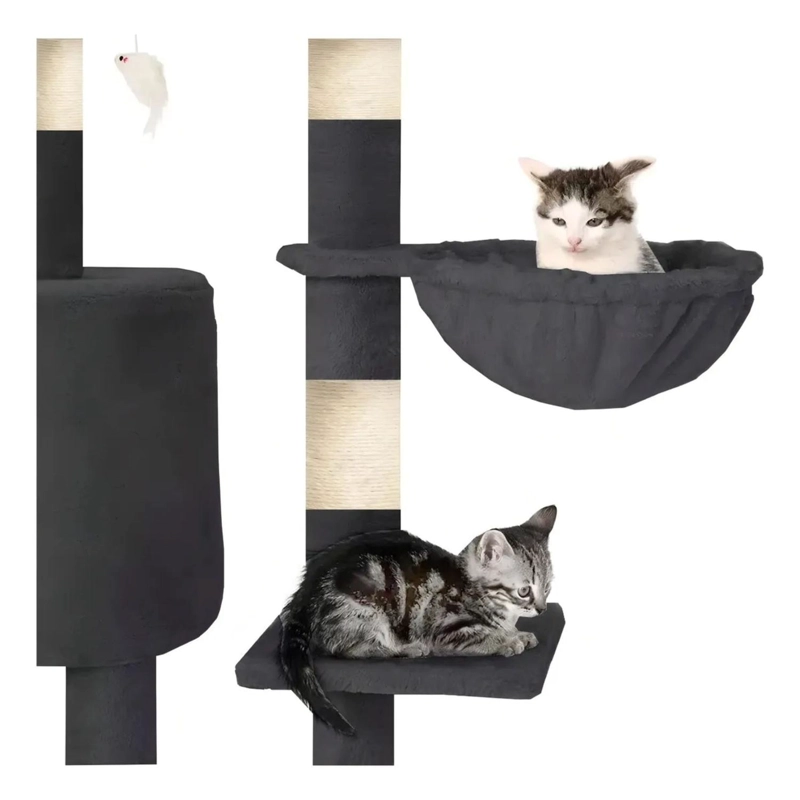 RASCADOR CAMA TORRE MASCOTA GATO 45X1.48X1 MTS NEGRO - 5