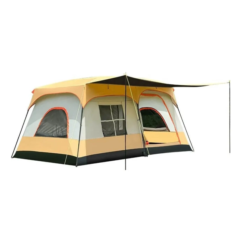 CARPA DOBLE FAMILIAR 12 PERSONAS 3X4.3X2 MTS AMARILLO - 1