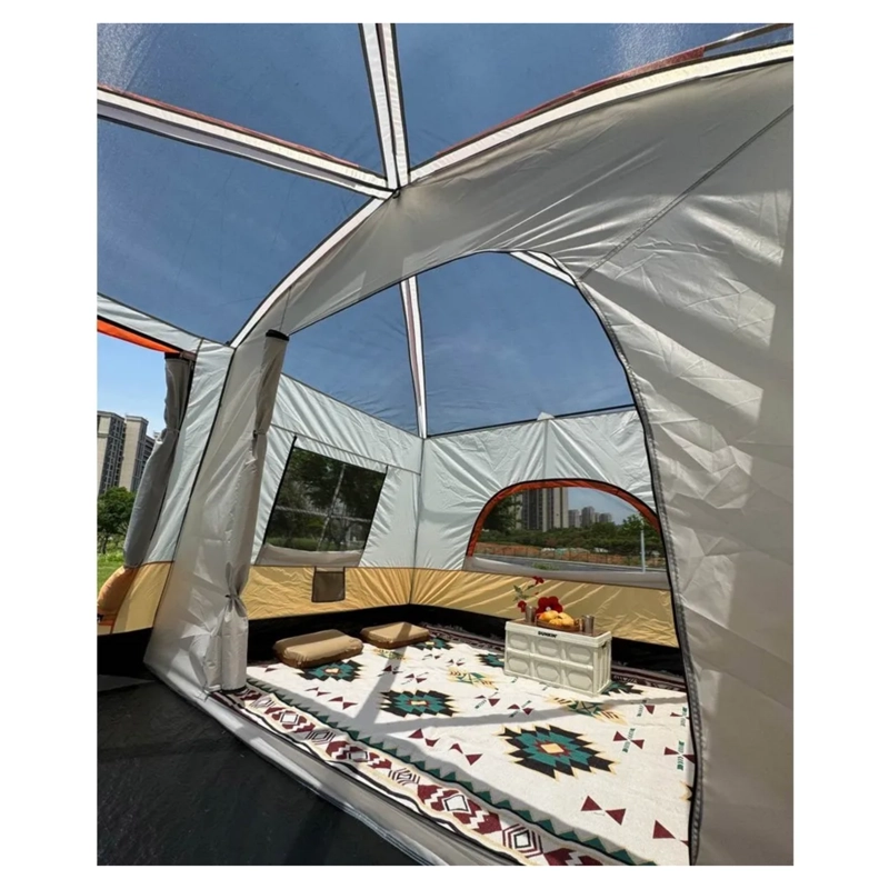 CARPA DOBLE FAMILIAR 12 PERSONAS 3X4.3X2 MTS AMARILLO - 4