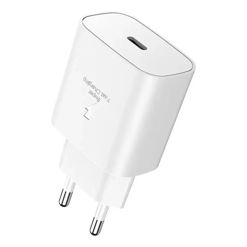 CARGADOR SUPER CARGA RAPIDA TIPO C 25 WATT BLANCO - 1