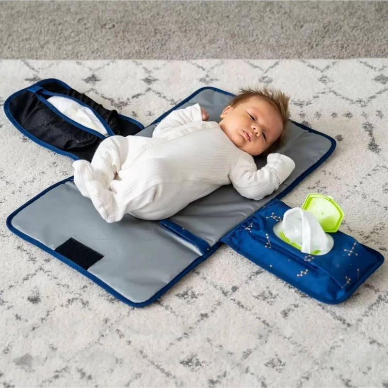 MUDADOR CAMBIADOR PLEGABLE BEBE AZUL - 5