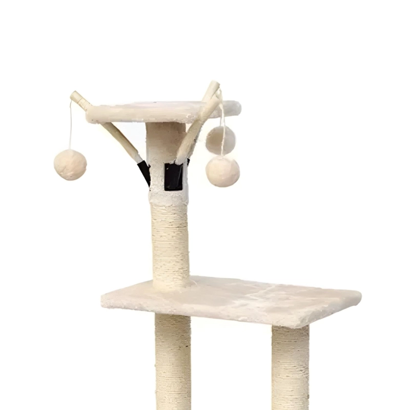 RASCADOR CAMA TORRE MASCOTA GATO 45X1.48X1 MTS BEIGE - 2