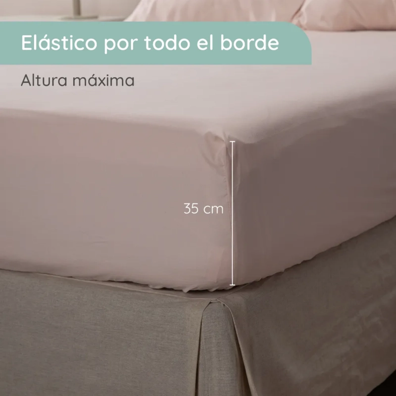 SABANAS COLCHON KING MICROFIBRA 300 HILOS ROSADO - 2