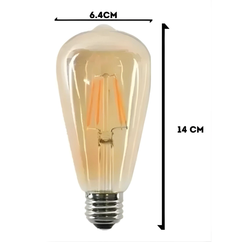 PACK 10 AMPOLLETAS FILAMENTO LED RETRO VINTAGE LUZ CALIDA 4 WATT - 4