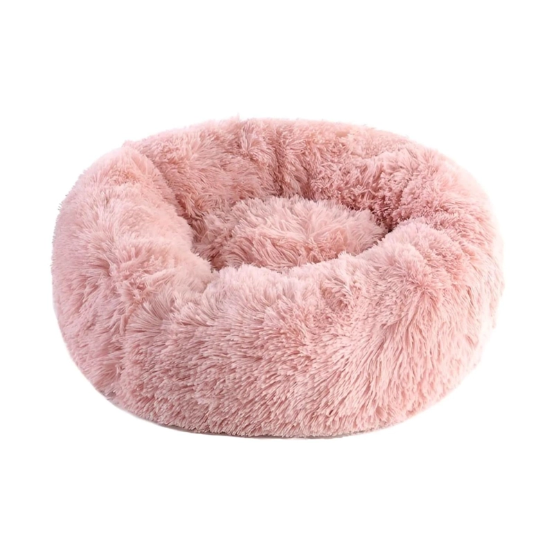 CAMA PELUDA MASCOTA ULTRASUAVE GATO PERRO 70X70 CM ROSA - 1