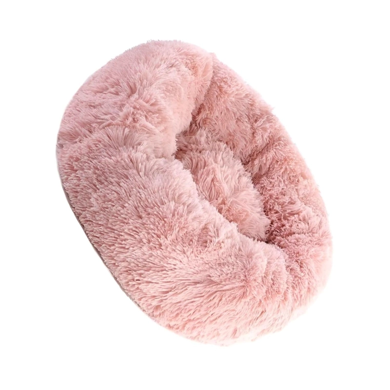 CAMA PELUDA MASCOTA ULTRASUAVE GATO PERRO 70X70 CM ROSA - 2