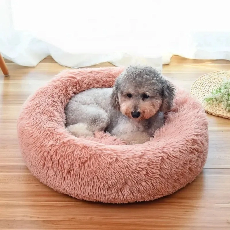 CAMA PELUDA MASCOTA ULTRASUAVE GATO PERRO 70X70 CM ROSA - 4