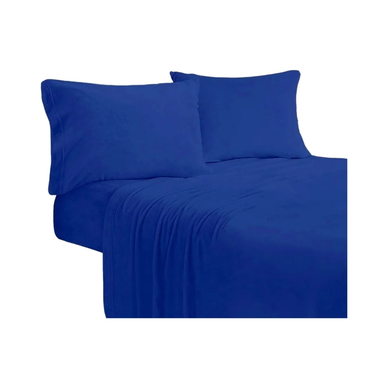 SABANAS 2 PLAZAS 4 PIEZAS POLAR 144 HILOS AZUL OSCURO - 1