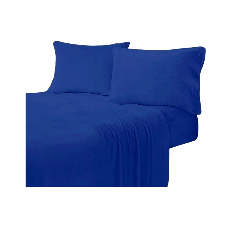 SABANAS 2 PLAZAS 4 PIEZAS POLAR 144 HILOS AZUL OSCURO - 2