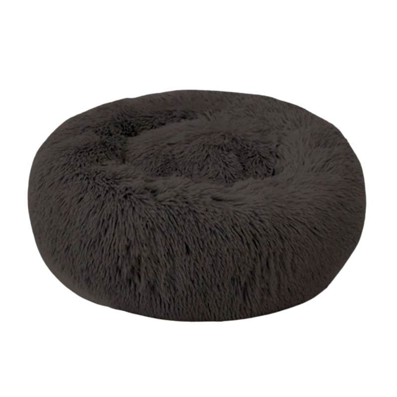 CAMA PELUDA MASCOTA ULTRA SUAVE GATO PERRO 50X8X50 CM NEGRO - 1