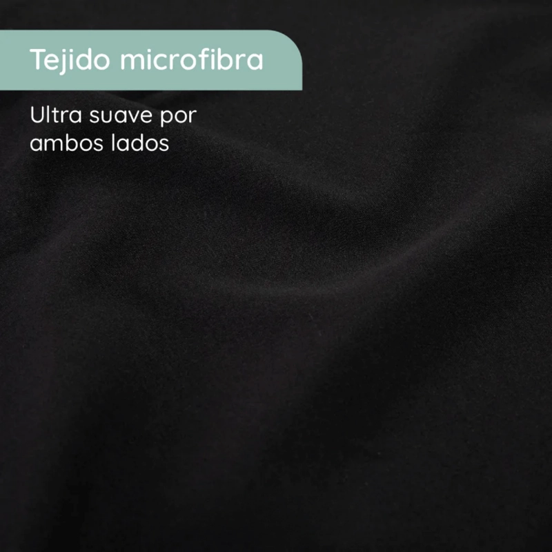 SABANAS 1.5 PLAZAS MICROFIBRA 300 HILOS NEGRO - 2