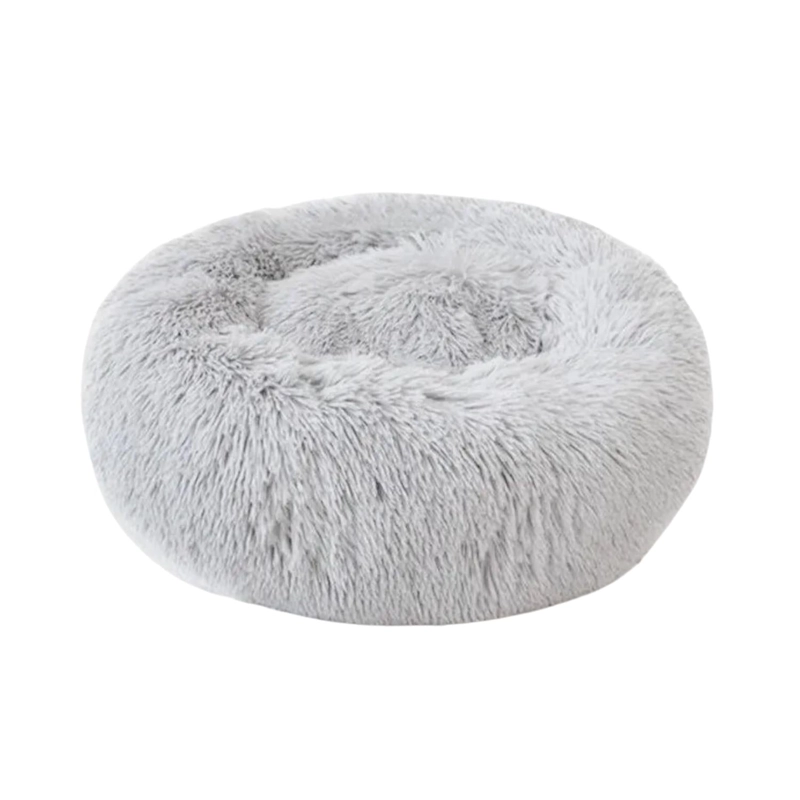 CAMA PELUDA MASCOTA ULTRA SUAVE GATO PERRO 50X8X50 CM GRIS - 1