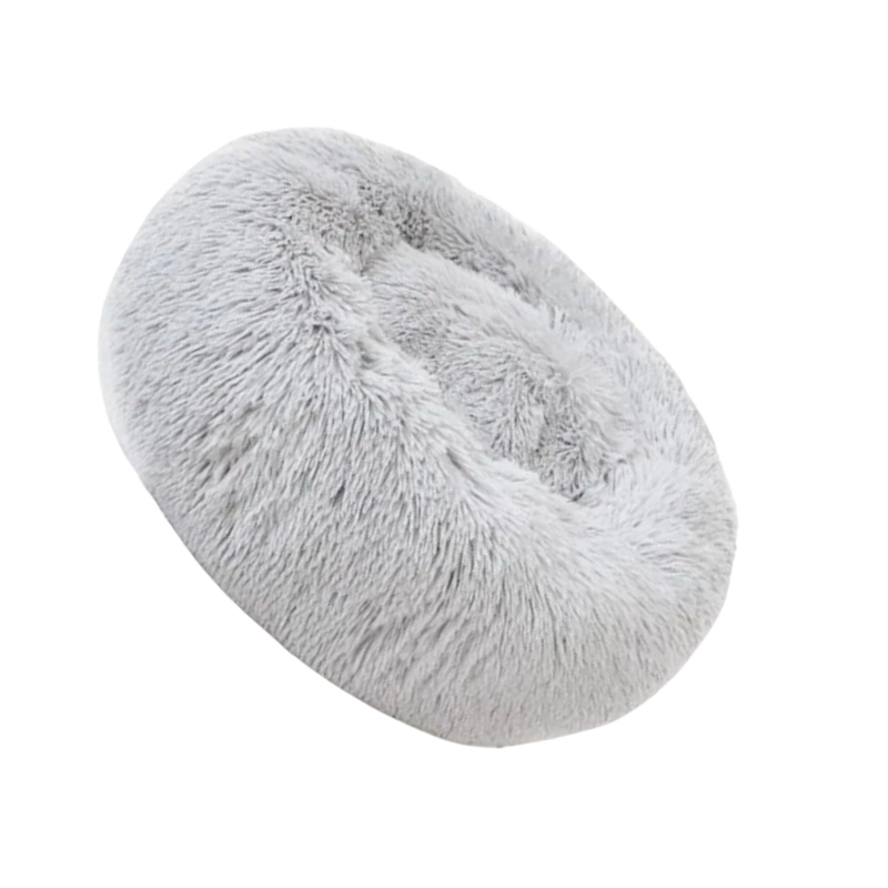 CAMA PELUDA MASCOTA ULTRA SUAVE GATO PERRO 50X8X50 CM GRIS - 2