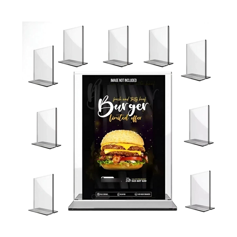 PACK 10 PIEZAS PORTA MENU FOLLETO VERTICAL 10X15 CM - 2