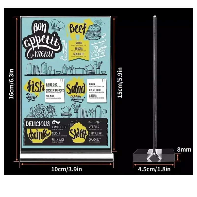 PACK 10 PIEZAS PORTA MENU FOLLETO VERTICAL 10X15 CM - 4