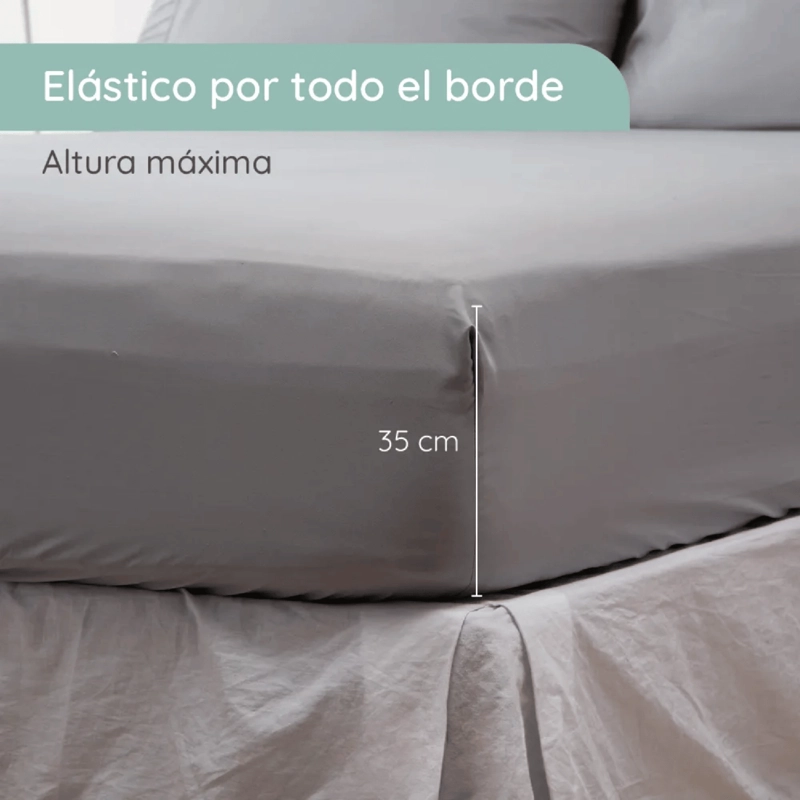 SABANAS COLCHON SUPER KING MICROFIBRA 300 HILOS GRIS - 2