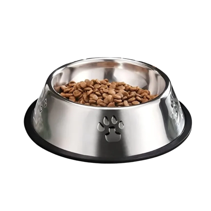 PLATO ACERO INOXIDABLE ANTIDESLIZANTE MASCOTAS PERRO - GATO 18 CM - 1