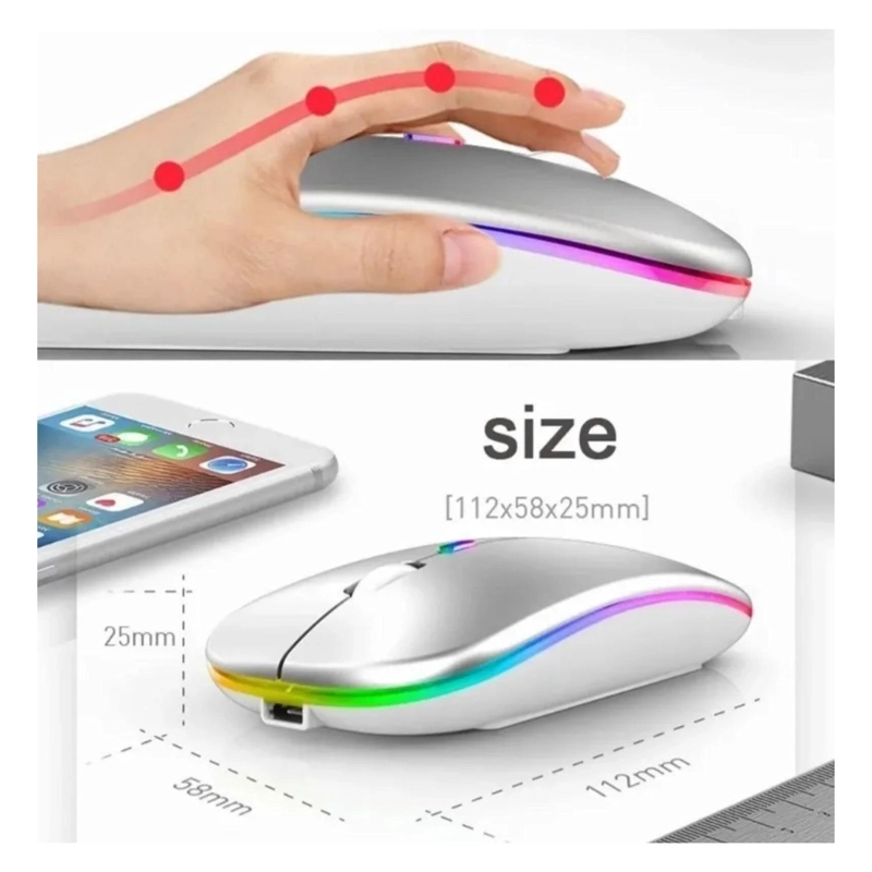MOUSE INALAMBRICO BLUETOOTH DPI 1600 BLANCO - 5