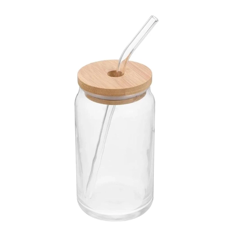 PACK 10 VASOS LATA VIDRIO REUTILIZABLE BOMBILLA 550 ML BAMBU - 2