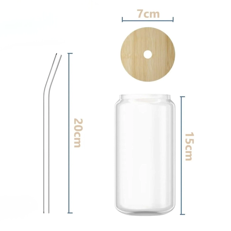PACK 10 VASOS LATA VIDRIO REUTILIZABLE BOMBILLA 550 ML BAMBU - 3
