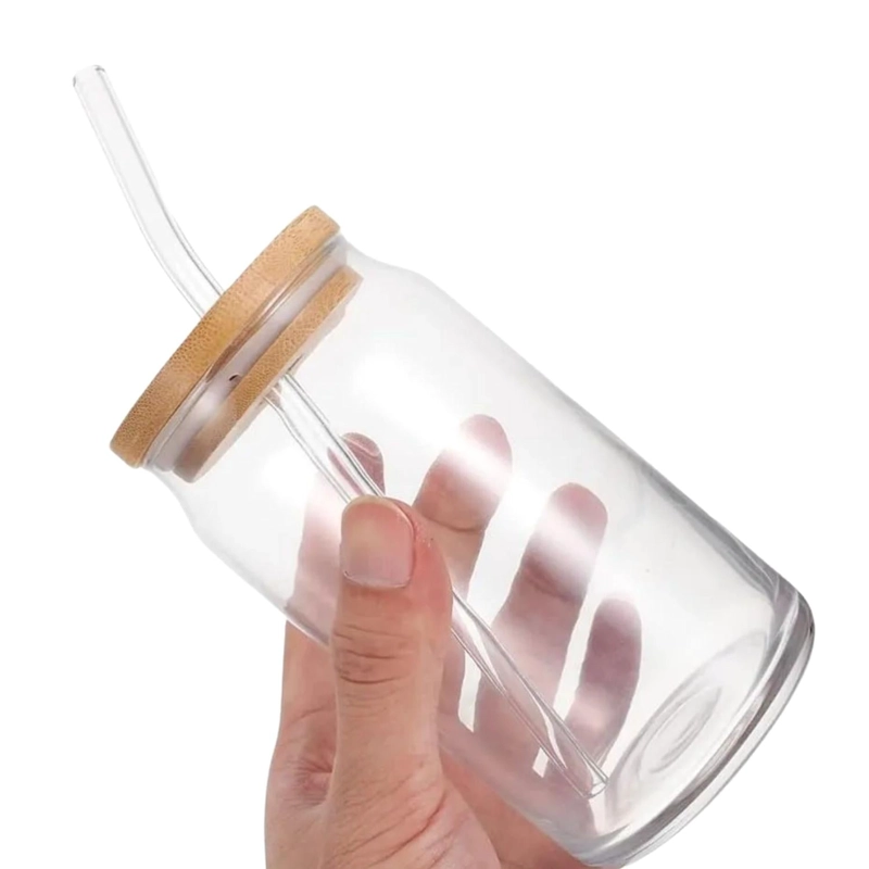 PACK 10 VASOS LATA VIDRIO REUTILIZABLE BOMBILLA 550 ML BAMBU - 4