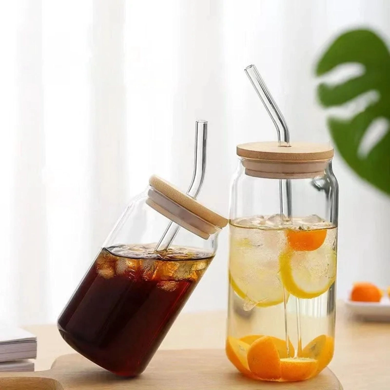 PACK 10 VASOS LATA VIDRIO REUTILIZABLE BOMBILLA 550 ML BAMBU - 5