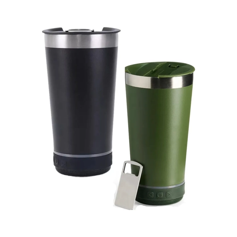 PACK 2 VASOS TERMICOS BLUETOOTH ABRE BOTELLAS 473 ML - 1