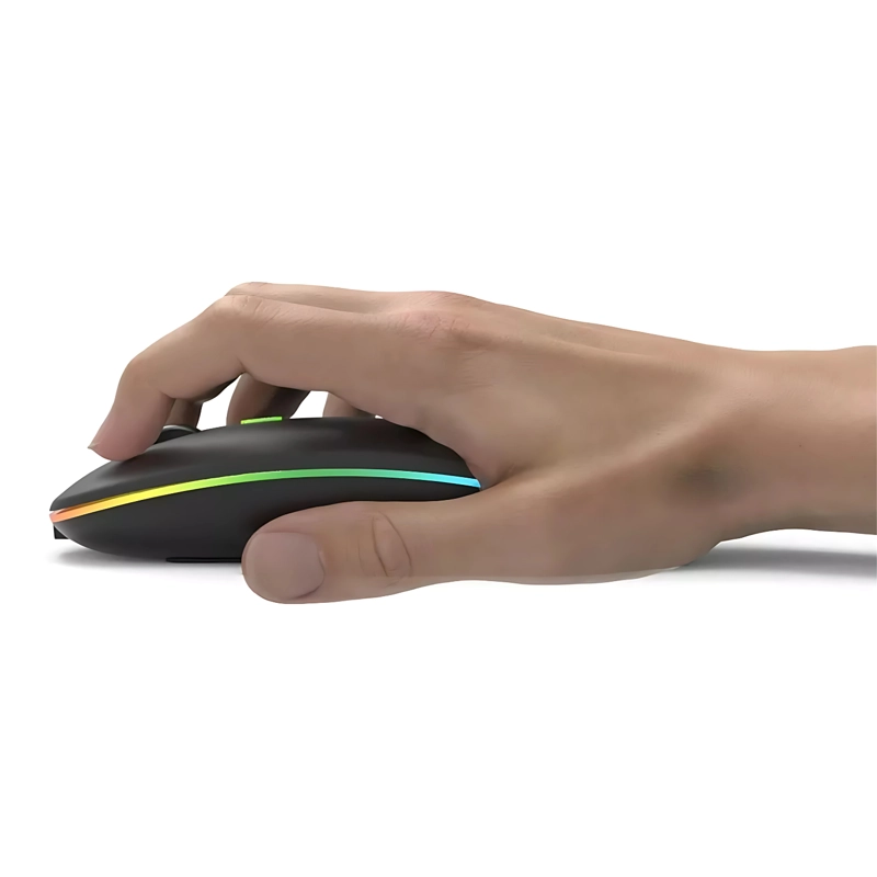 MOUSE INALAMBRICO BLUETOOTH LUCES LED RECARGABLE NEGRO - 5