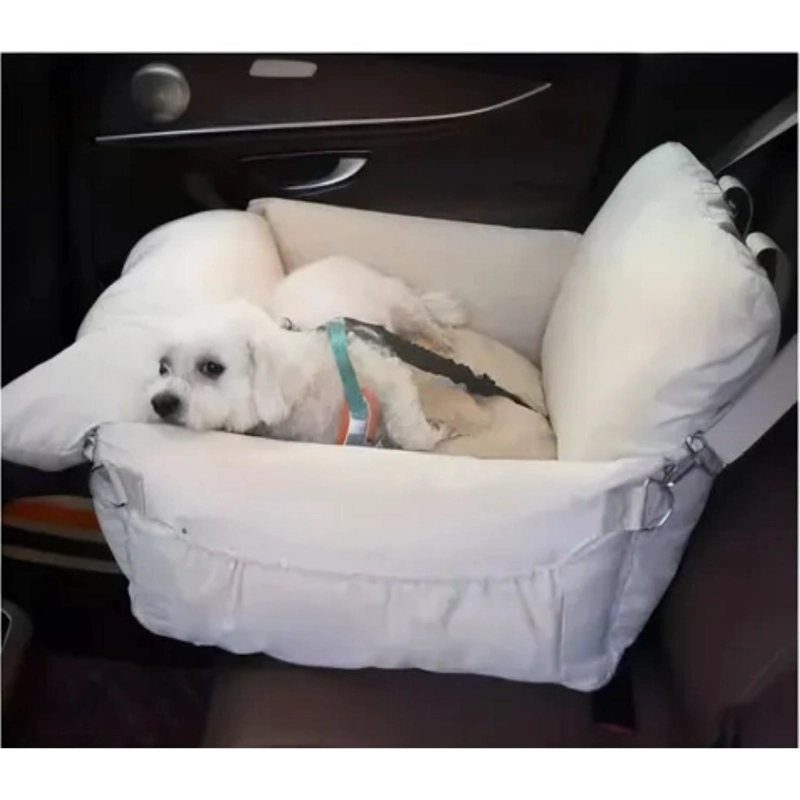 ASIENTO AUTO MASCOTA PERRO GATO LAVABLE 60X50X43 CM BEIGE - 3