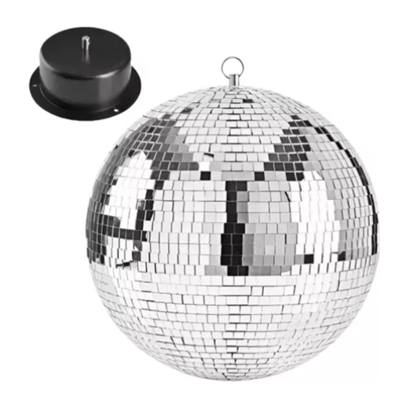 BOLA DISCO ESPEJO MOTOR GIRATORIO 40 CM - 1