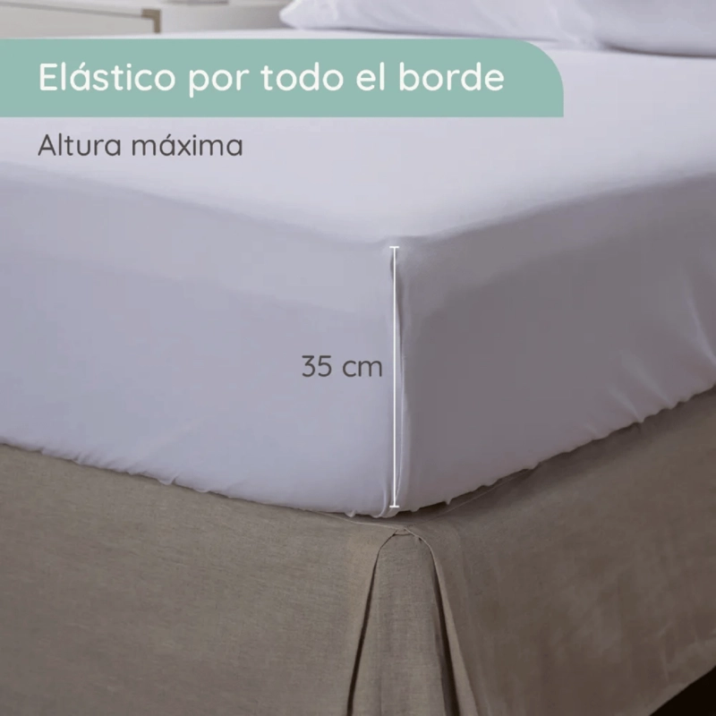 SABANAS COLCHON SUPER KING MICROFIBRA 300 HILOS BLANCO - 4