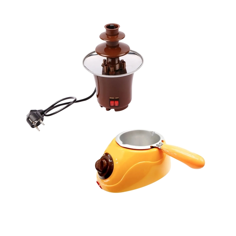 CASCADA FUENTE CHOCOLATE FONDUE 2 NIVELES ACERO INOXIDABLE - 1