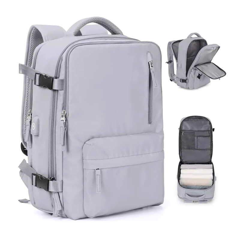 MOCHILA VIAJE SENDERISMO IMPERMEABLE 35 LT GRIS - 1