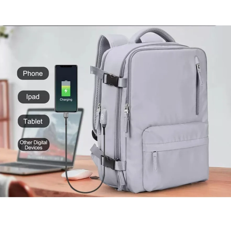 MOCHILA VIAJE SENDERISMO IMPERMEABLE 35 LT GRIS - 6