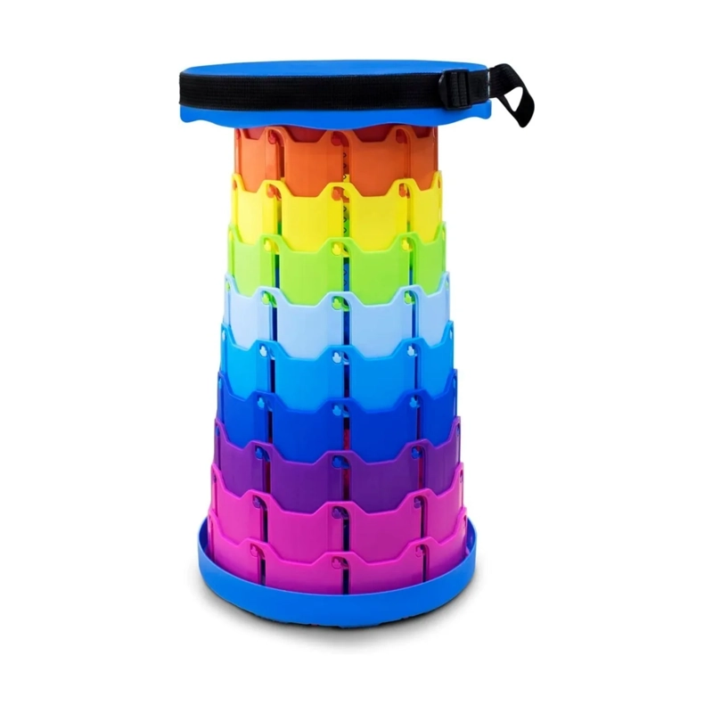 ASIENTO PLEGABLE RETRACTIL PORTATIL CAMPING MULTICOLOR - 1