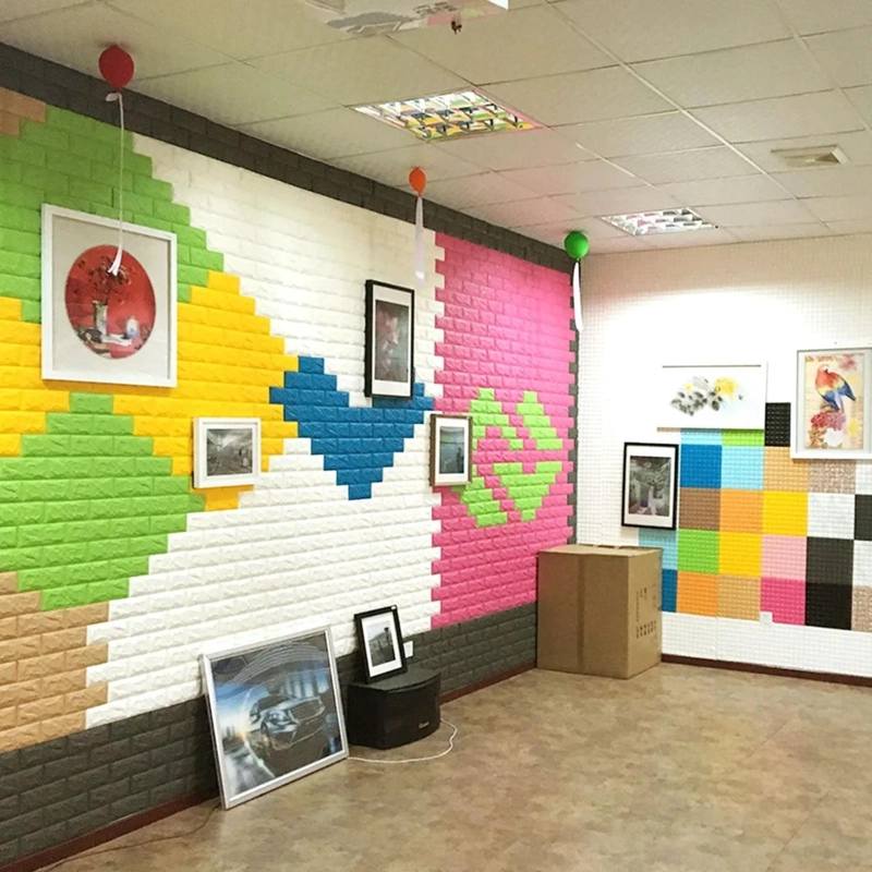 PACK 10 PEGATINAS PARED ESPUMA 3D 70X77 CM PIEDRA ROJIZA - 4