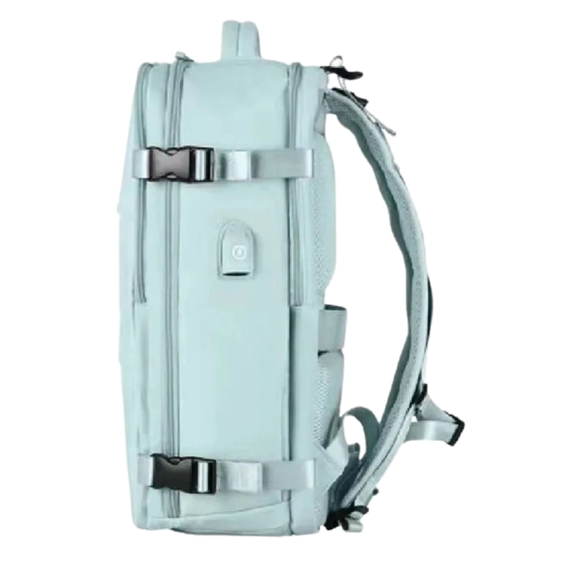 MOCHILA VIAJE GRAN CAPACIDAD MULTIFUNCIONAL IMPERMEABLE 55 LT CELESTE - 3