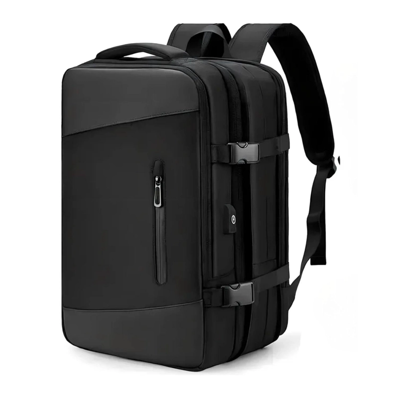 MOCHILA EXPANDIBLE VIAJE MULTIUSO IMPERMEABLE 40 LT NEGRO - 3