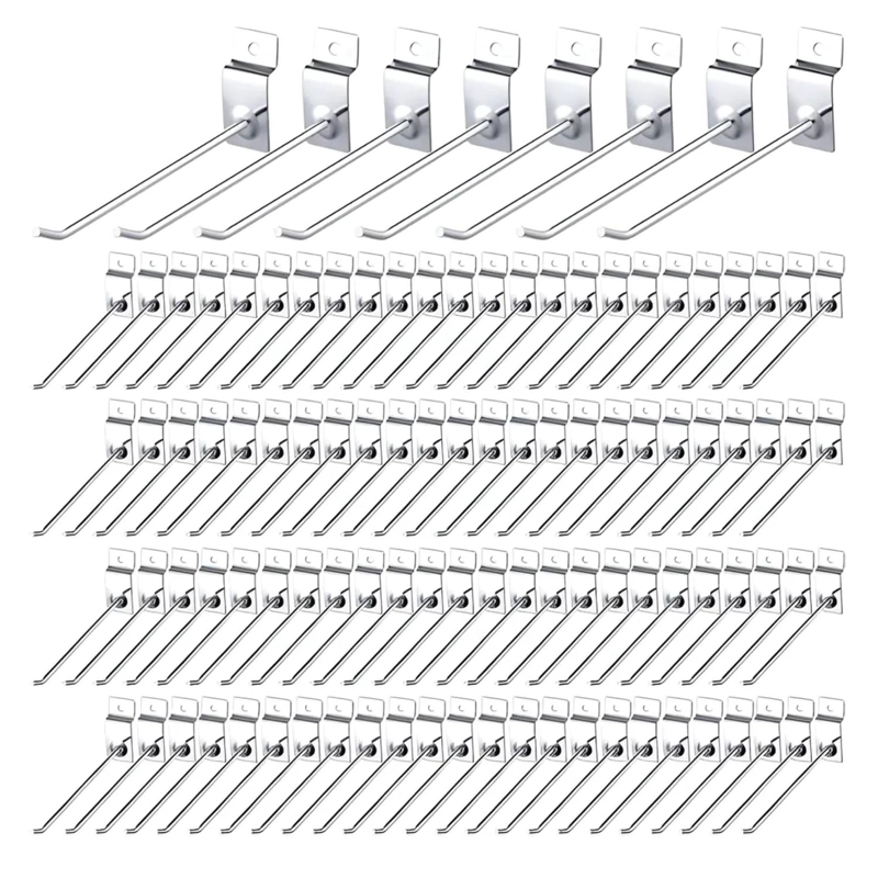 PACK 100 GANCHOS GANCERAS PANEL RANURADO 15 CM - 1