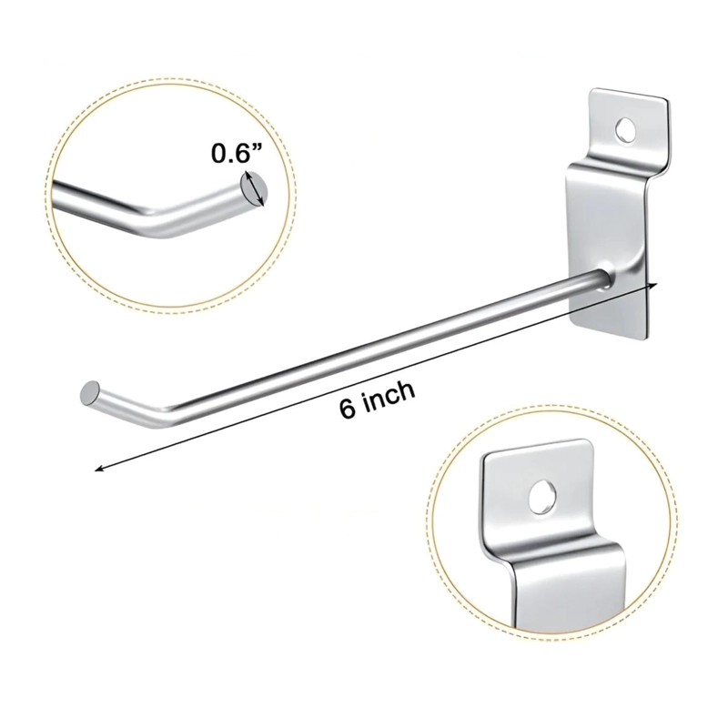 PACK 100 GANCHOS GANCERAS PANEL RANURADO 15 CM - 4