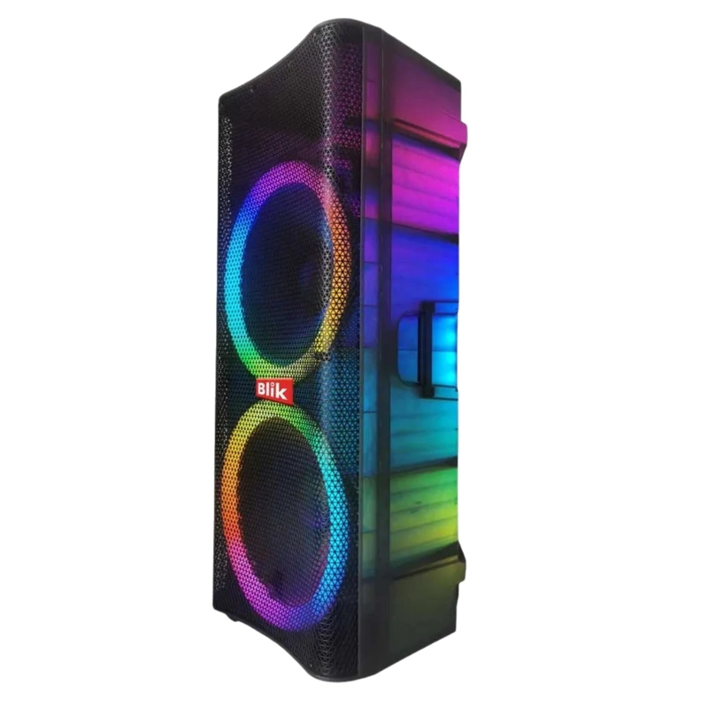PARLANTE BLUETOOTH KARAOKE LED BLIK 45000 WATT NEGRO - 2