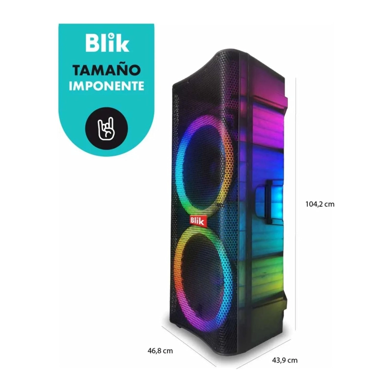 PARLANTE BLUETOOTH KARAOKE LED BLIK 45000 WATT NEGRO - 3