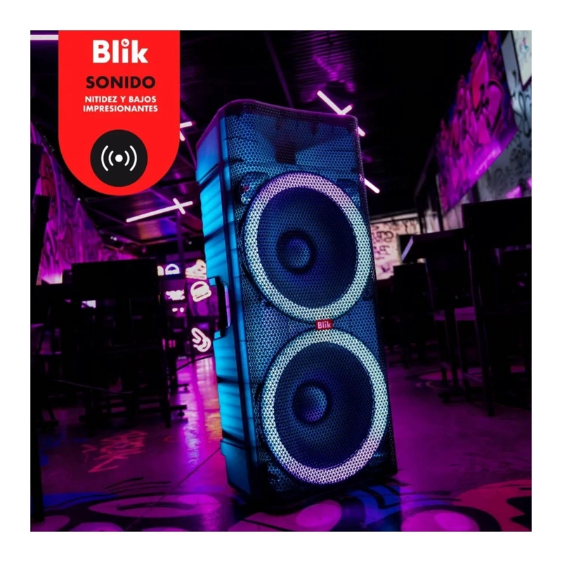 PARLANTE BLUETOOTH KARAOKE LED BLIK 45000 WATT NEGRO - 5