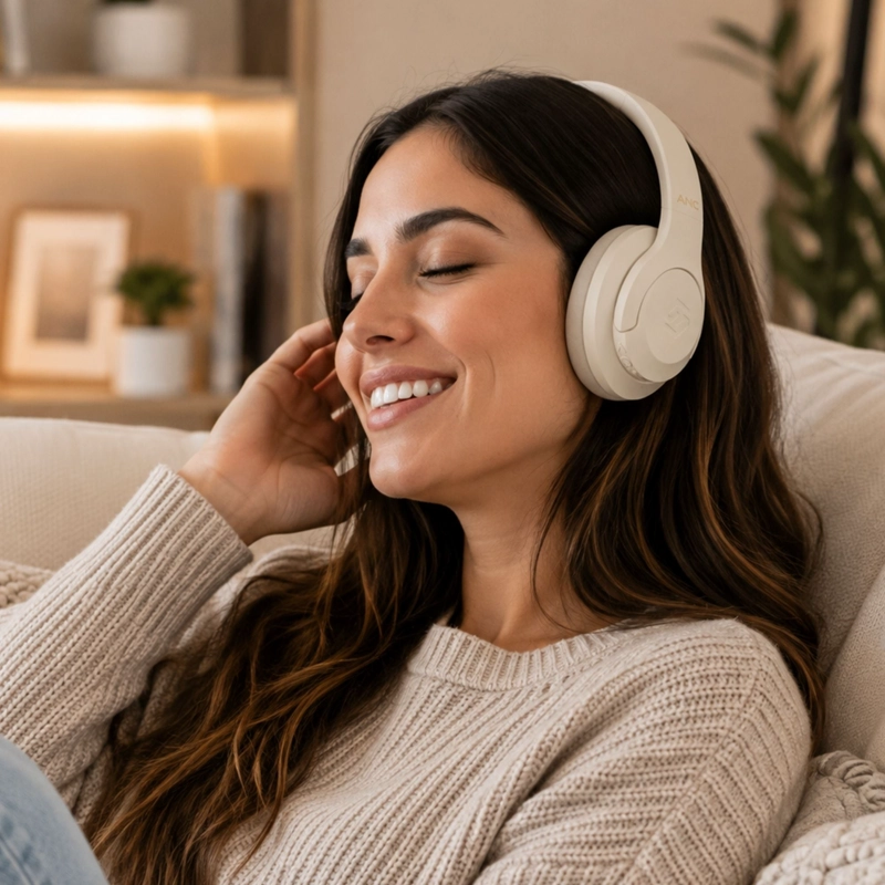 AUDIFONOS BLUETOOTH CANCELACION RUIDO INALAMBRICOS ANC BLANCO - 5