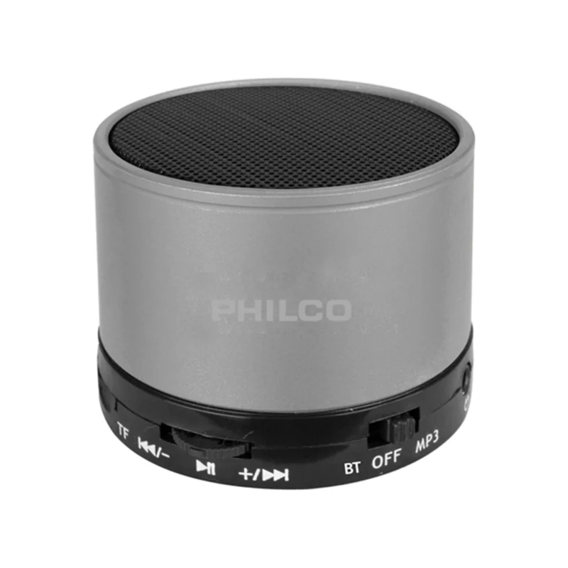 PARLANTE MINI BLUETOOTH PORTATIL PHILCO 3 WATT PLATEADO - 1